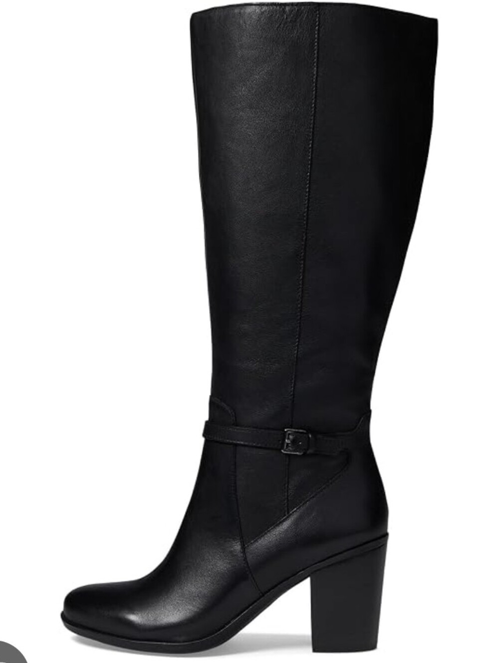 New in box! Naturalizer Black Leather Knee-High Heeled Boots Roomy Calves! 9.5